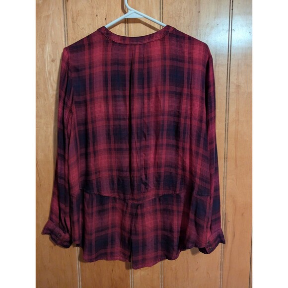 Democracy Womens Pink Shirt Plaid Long Sleeve Button Down Long Sleeve Size M - Picture 4 of 13